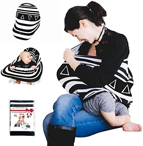 Nursing Breastfeeding Cover – Multi-use Blanket that Can Be Used as Car Seat Canopy, Stroller Cover, Infinity Scarf, and Changing Mat for Your Baby