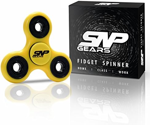 Yellow Tri Fidget Hand Spinner - Ceramic Bearing Focus Hand Spinner Toy Stress Relieves Reducer EDC Perfect For Boredom ADHD Anti Anxiety and Autism Metal Bearing