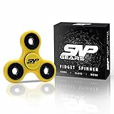 Yellow Tri Fidget Hand Spinner - Ceramic Bearing Focus Hand Spinner Toy Stress Relieves Reducer EDC Perfect For Boredom ADHD Anti Anxiety and Autism Metal Bearing