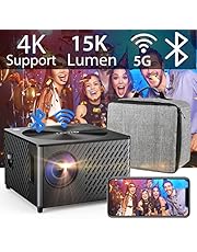 OTOUCH Native 1080P Projector 4K Support 15000LM/600ANSI, Video Projector 5G WiFi Bluetooth/4P Keystone/Phone Mirroring/HiFi Speaker, Outdoor Projector Compatible with iOS Android TV Stick Switch PS5