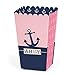 Big Dot of Happiness Ahoy - Nautical Girl - Baby Shower or Birthday Party Favor Popcorn Treat Boxes - Set of 12