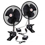 Zone Tech 2-Pack 12V Oscillating Fan - Includes