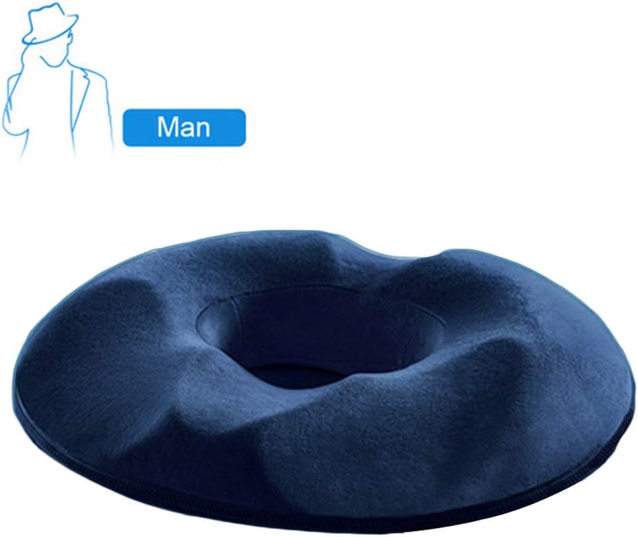 Donut Tailbone Pillow Hemorrhoid Cushion Donut Seat Cushion Pain Relief Hemorrhoid TreatmentPillow for Back Coccyx Pain Bedsores Pregnancy Hemorrhoids Medical Surgery for Office Chair Car (Man)