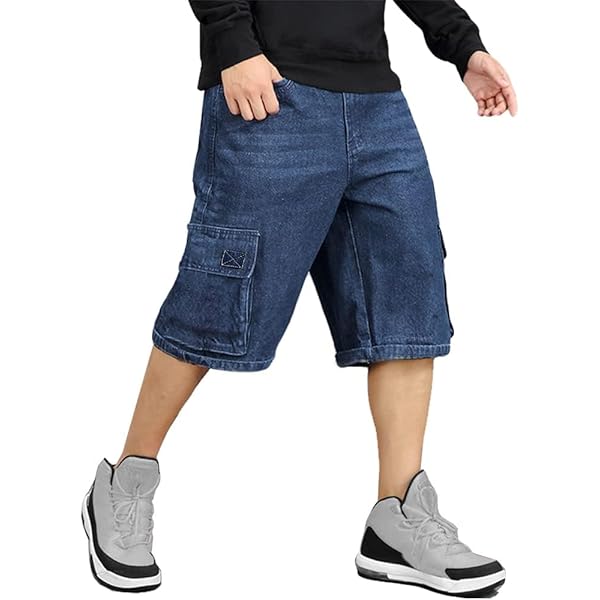 Amazon.com: XLStan Y2K Men's Denim Shorts Hip Hop Streetwear