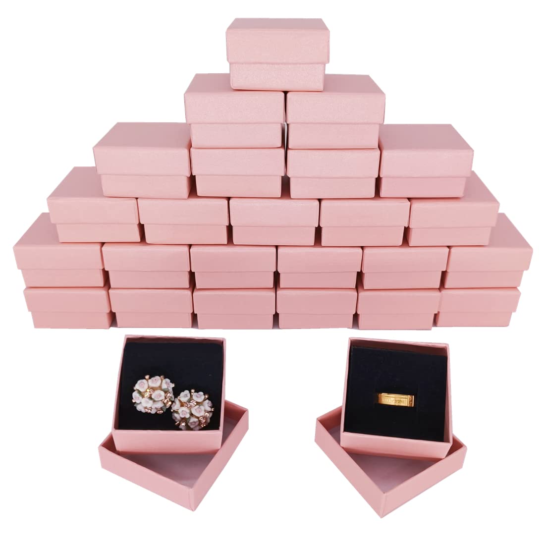 Cevvako Jewelry Gifts Boxes, 30 PCS 2 x 2 x 1.2 inches Gift Box with Lids for Jewellery, Pink Earring Gift Boxes for Presents