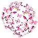 FLY SPRAY 24pcs Vivid Pink Butterfly Mural Decor Removable Wall Stickers with Adhesive Decals Nursery Decoration 3D Crafts