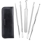 Blackhead Remover Kit ,Raniaco Surgical Stainless Steel Pimple Acne Comedone Blemish Whitehead Blackhead Extractor Tools Treatment - 2 Alcohol Pads and Leather Case Included
