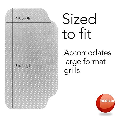 image for Resilia Large Under Grill Mats - Silver, 72 x 48 inches, 12-inch Splat