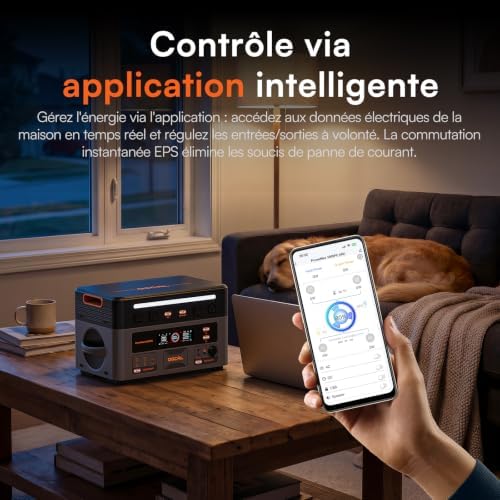 OSCAL PowerMax 3600PE Station d'Énergie Portable avec Panneaux Solaires 400W*2, Puissance de Sortie 3600W, Batterie LFP 2016 Wh, Application, UPS, Panne de Courant, Camping, Camping-car, Urgences