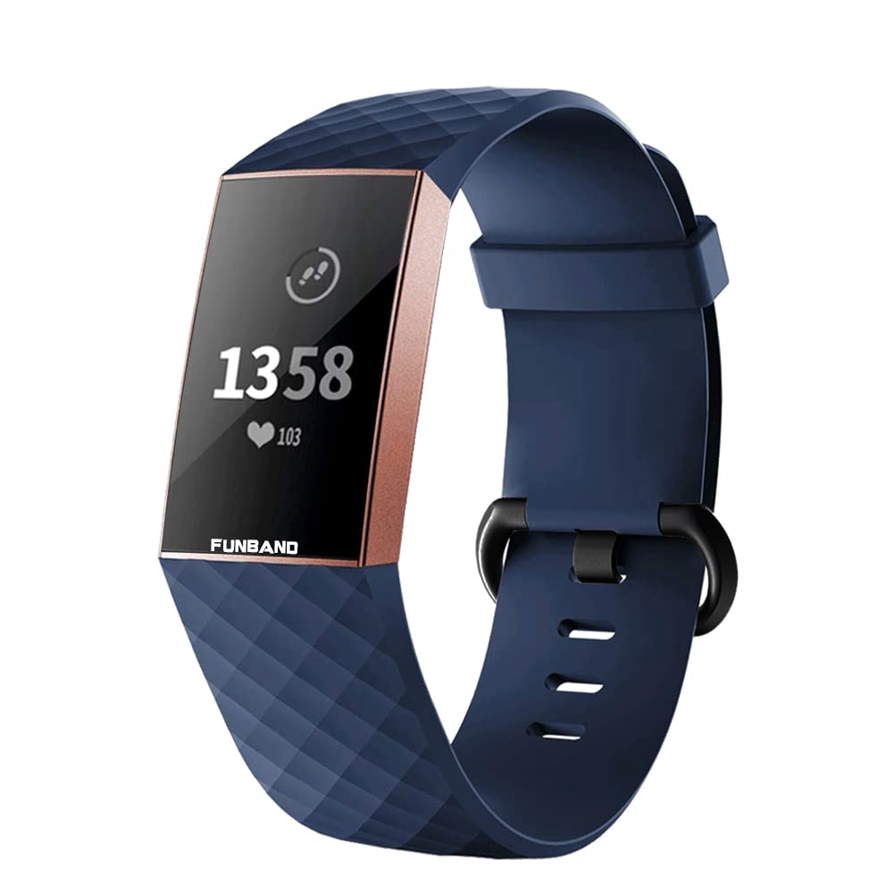 FunBand for Charge 3/Charge 4 Strap Bands,Classic Edition Soft Silicone Sport Adjustable Replacement Accessory Bracelet Straps for Charge 3/Charge 4 Fitness Activity Wristband — image 1