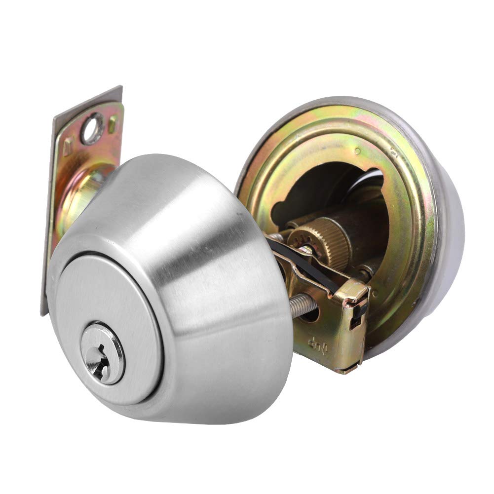 Door Cylinder, Stainless Steel Door Double Cylinder Deadbolt Lock Keyed on Both Sides for Wood Door Fence gate Wheel Cylinder Deadbolt