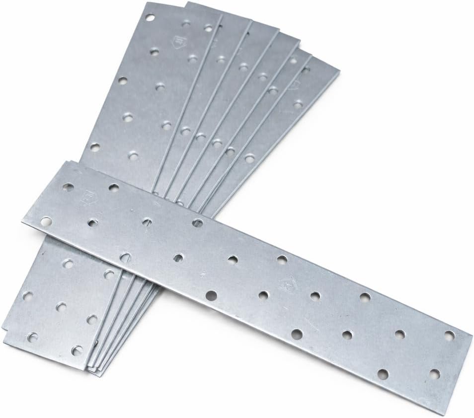 LLB Pack of 10 Galvanised Z275 Joining Plates 200x40x2mm 8" Timber Wood