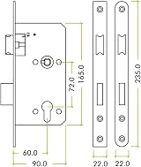 Zoo Hardware ZDL7260 Mortice DIN Euro Sash Lock 60mm Satin Stainless view 2