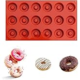 YMPEKA Donut Mold Silicone for Baking Mini Donut Pan 18 Cavity Doughnut Baking Mold Tray BPA Free and Dishwasher Safe, Non-st