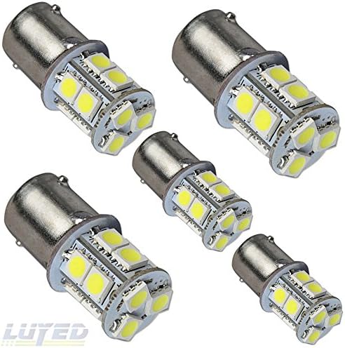 LUYED 5 x 1156 5050 13-smd White Color 1156 1141 1003 7506 LED Bulbs for Back Up Reverse Lights,Brake Lights,Tail Lights,Rv lights