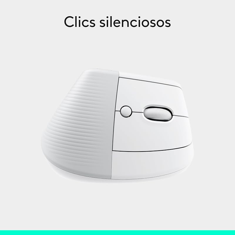 Mouse vertical ergonômico logitech lift, receptor usb sem fio, bluetooth ou logi bolt, cliques silenciosos, 4 botões, compatível com windows/macos/ipados, laptop, pc - branco