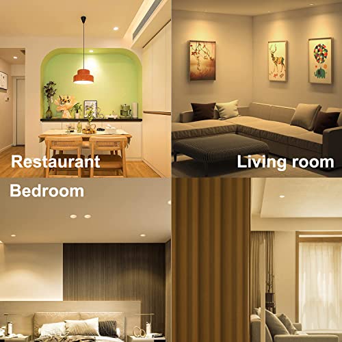 Redare LED Recessed Ceiling Lights,6 Pack 10W Dimmable Smart Downlights RGB+Warm White+Cool White,App Control,Bluetooth Mesh Spotlights 2700K-6500K for Living Room,Bedroom,Kitchen,KTV(10W 6 Pack)