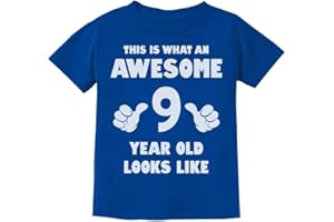 Tstars Awesome 9 Year Old Birthday Shirt - Fun Gift Tee for Boys or Girls Turning Nine - Youth Kids T-Shirt