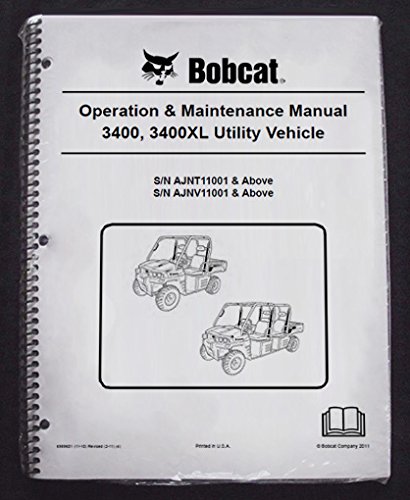 Bobcat 3400 Utility Vehicles Operator's Owners Operation & Maintenance Manual - Part Number # 6989601