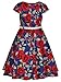 Bonny Billy Little Girls Classy Vintage Floral Swing Kids Party Dress with Belt 4-5 Years Red