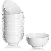 DOWAN 10 OZ Small Dessert Bowls - 4.5" Ceramic Cereal Bowls Set of 8 - Porcelain Off-White Bowl for Side Dishes, Rice, Ice Cream, Oatmeal, Fruit, Soup - Dishwasher & Microwave Safe