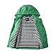 Hiheart Boys Girls Waterproof Hooded Jackets Cotton Lined Rain Jackets Green 7/8