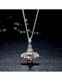 GOXO Sterling Silver Queen Honey Bee Little Bumblebee Pendant Necklace, Honeybee Bracelet