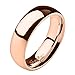 TIR-0008 Solid Titanium Rose Gold IP 6mm Wide Classic Band Ring(10)