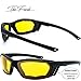 3 Pairs Motorcycle Riding Glasses Padded Frame Lens Block 100% UVB for Outdoor Activity Sport (8-Matte Black/Tortoise, Clear, Yellow, & Red Mirror)