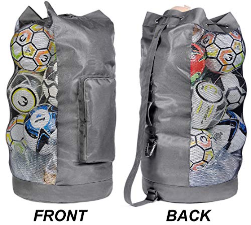 image for Fitdom Heavy Duty XL Soccer Mesh Equipment Ball Bag w/Adjustable Shoul