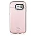 Galaxy S6, Dual-layer Heavy Duty Matte Rugged Protective Cover with Slider ID Credit Card Slot Cash Holder for Samsung Galaxy S6 by Cazle (Rose Gold)