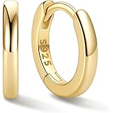 ChicSilver 925 Sterling Silver Huggie Hoop Earrings Small Hoop Earrings for Women Hypoallergenic Silver Huggie Earring Cartilage Earrings for Women (6/8/10/12/14/16/18/20MM)