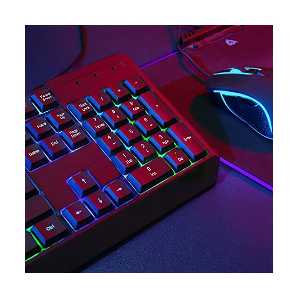 KLIM-Chroma-Gaming-Keyboard-UK-Layout-Slim-Durable-Ergonomic-Quiet-Waterproof-Silent-Keys-USB-Wired-Backlit-Keyboard-for-Laptop-PC-Mac-Gamer-PS4-keyboard-NEW-2021-VERSION-Black KLIM Chroma Gaming Keyboard Wired USB - NEW 2023 - Durable Ergonomic Waterproof Silent Keyboard - 2 ms Response Time…