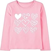 Girls Valentines Day Shirt Toddler Boys Valentines Shirt Kids Cute Heart Grpahic Outfit Long Sleeve Tee Tops 2-10 Years