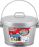 Behrens Manufacturing 6104 Galvanized Steel Locking Lid Can, 4 gal (Lawn &amp; Patio)