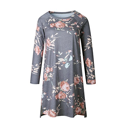 Artfish Women Casual Long Sleeve Tunic Shift Dresses