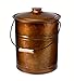 Plow & Hearth Deluxe Double-Bottom Metal Fireplace Ash Bucket with Lid and Handle-Galvanized Steel and Aluminum with Painted Finish-10, Copper, 10" Diameter x 13" H primary