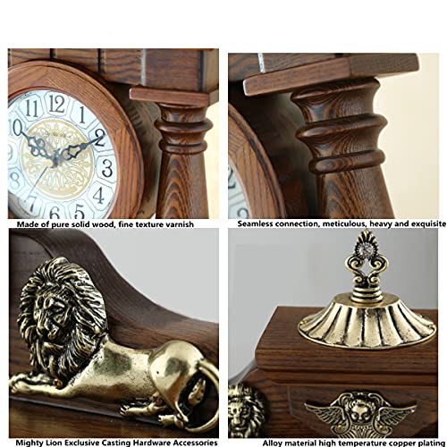Mantle Clocks for Fireplace,Tabletop Grandfather Clock with Chime,Metal