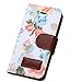 Iphone 5 Case, Shensee Fashion Flip Magnetic Wallet Floral Jacquard Leather Cover Case for Iphone 5c, Women Bag, Dirt-resistant, Anti-knock, Rhinestone Case, Compact, Elegant, Stylish, Card Slots for Carrying Id, Cash and Credit Cards (White)