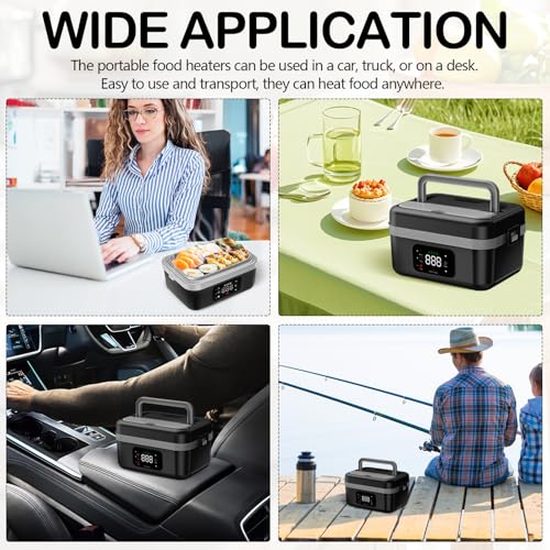 TECKZOON Portable Electric Lunch Box, Rechargeable Self-Warming Wireless Lunch Box, 1L Adult Bento Lunch Boxes with Scheduled Warming, Food Lunch Boxes for On-the-Go Meals