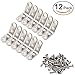 Zapour 12 Pack 20 by 20 mm Corner Brackets Corner Brace Angle Brackets with 24 Pack Screws (40 by 40 mm)