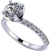 NANA Jewels 1.00ct to 4.00ct Simulated Diamond Engagement Ring Round Solitaire Sterling Silver