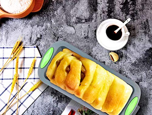 Megrocle Silicone Bread and Loaf Pan Set of 2, Nonstick Premium Food Grade Silicone Toast Pan Baking Pans, Oven-Microwave-Dishwasher Safe BPA Free Silicone Bakeware Cake Molds, 8.7"x4"x2.4" Inside - Thumbnail 5