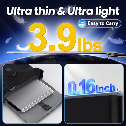 CIDETTY New Upgrad Laptop Screen Extender Monitor Portable, Ultra Light & Thin Triple Portable Monitor for Laptop 1080P FHD IPS Display for 13-17" Laptop, Plug & Play Compatiable with Win/Mac/Chrome