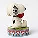 Peanuts by Jim Shore Snoopy Holding Heart Stone Resin Figurine, 4.25”