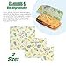 Savourio Reusable Beeswax Food Wrap - Eco-Friendly, Organic, Biodegradable Sustainable - Food Storage Wrappers, Alternative To Plastic Bags, Beeswax Cloth, Organic Beeswax Wraps Cling Sandwich      