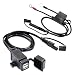 MOTOPOWER MP0609EA 3.1Amp Waterproof Motorcycle Dual USB Charger Kit SAE to USB Adapter Cable Phone Tablet GPS Charger with SAE Ring Terminal Cable Harness primary