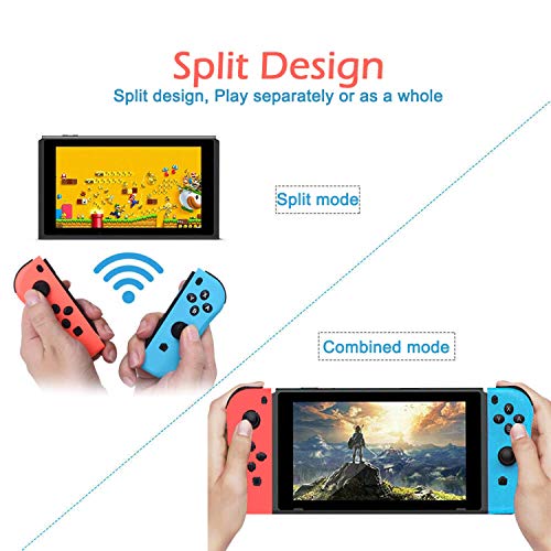 DerLin Joy Con (L/R) Wireless Controllers with Straps(No JoyCon Drift