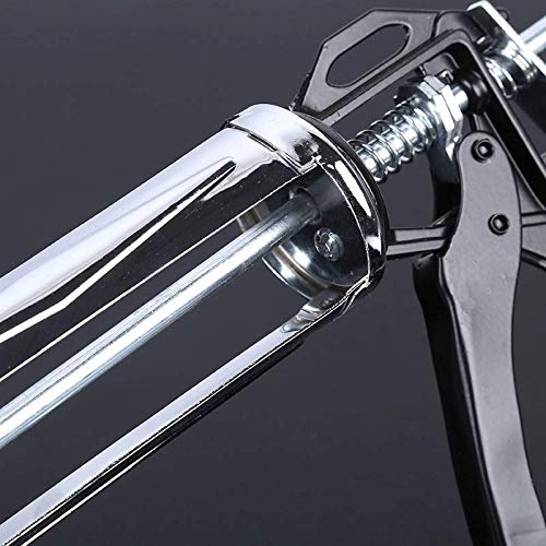 Caulking Gun 10 oz Cartridge, Hand Caulk Guns with Comfort Grip, Heavy Duty Rotating Frame, 10:1 Thrust Ratio (Silver) - Thumbnail 6