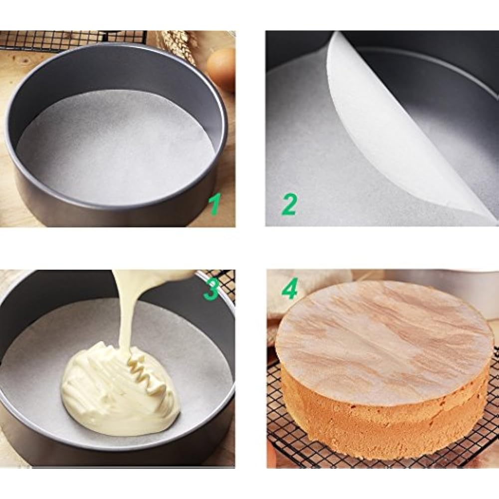 100Pc Non Stick Round Parchment Paper 10 Dia Baking Paper Liners For
